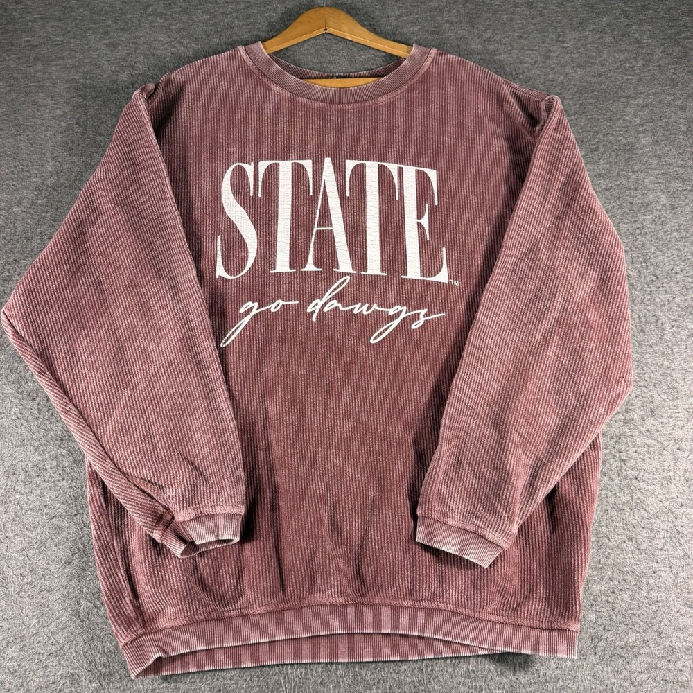 Women's Chicks-D Size M Ribbed Mississippi State Bulldogs Sweatshirt Football